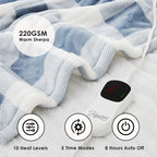 Homemate Electric Blanket Heated Throw - 50“x60“ Ultra Soft Cozy Flannel Heating Blanket with 10 Fast Heat Levels 8 Hours Auto Off Over-Heated Protection ETL Certification Keep Warm in Home Office - Grand Goldman