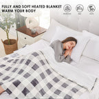 Homemate Electric Blanket Heated Throw - 50“x60“ Ultra Soft Cozy Flannel Heating Blanket with 10 Fast Heat Levels 8 Hours Auto Off Over-Heated Protection ETL Certification Keep Warm in Home Office - Grand Goldman