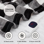 Homemate Electric Blanket Heated Throw - 50“x60“ Ultra Soft Cozy Flannel Heating Blanket with 10 Fast Heat Levels 8 Hours Auto Off Over-Heated Protection ETL Certification Keep Warm in Home Office - Grand Goldman