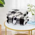 Homemate Electric Blanket Heated Throw - 50“x60“ Ultra Soft Cozy Flannel Heating Blanket with 10 Fast Heat Levels 8 Hours Auto Off Over-Heated Protection ETL Certification Keep Warm in Home Office - Grand Goldman
