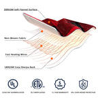 Homemate Electric Blanket Heated Throw - 50“x60“ Ultra Soft Cozy Flannel Heating Blanket with 10 Fast Heat Levels 8 Hours Auto Off Over-Heated Protection ETL Certification Keep Warm in Home Office - Grand Goldman