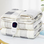 Homemate Electric Blanket Heated Throw - 50“x60“ Ultra Soft Cozy Flannel Heating Blanket with 10 Fast Heat Levels 8 Hours Auto Off Over-Heated Protection ETL Certification Keep Warm in Home Office - Grand Goldman