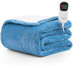 Homemate Heated Blanket Electric Throw - 50"x60" Heating Blanket Throw 1/2/4/6/8 Hours Auto-off 10 Heat Level Heat Blanket Over-heat Protection Flannel Sherpa Heater Blanket Electric ETL Certification - Grand Goldman