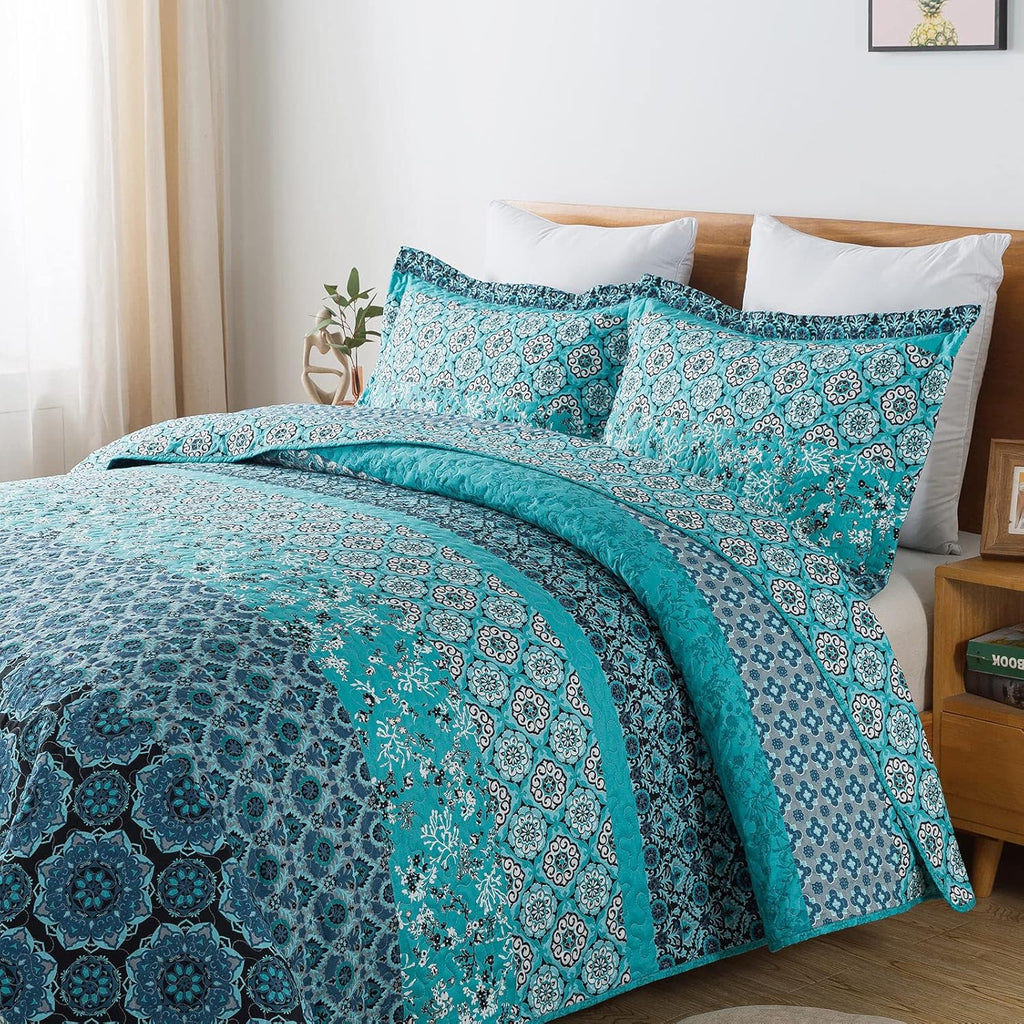 HoneiLife Oversized King Bedspreads 120x120-3 Pcs California King Quilt, Extra Large Quilt Sets All Season Use,Rustic Bedding Sets King Size,Reversible Coverlet Lightweight Bed Cover, Grey - Grand Goldman