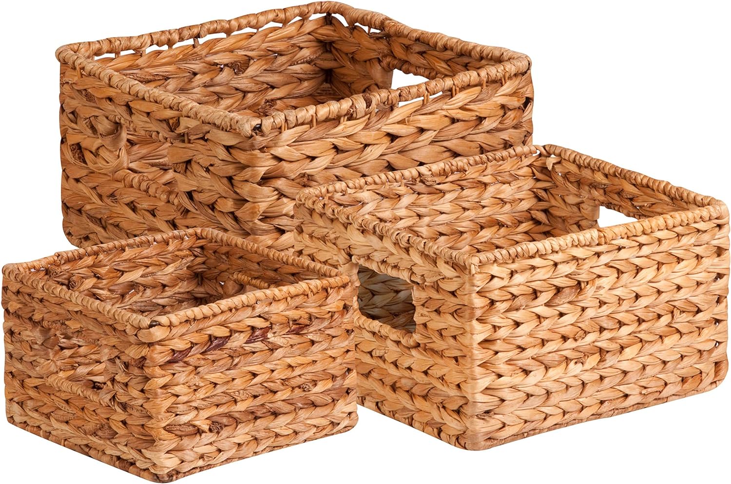 Honey-Can-Do STO-02882 Nesting Banana Leaf Baskets, Multisize, 3-Pack,Natural - Grand Goldman