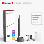 Honeywell Sunturalux™ LED Desk Lamp with USB Charging Ports HWT-H01 - Stepless Dimmable Eye Caring Desk Light for Home Office Bedroom Bedside College Dorm, Foldable Table Lamp Reading Lamp Black - Grand Goldman
