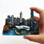 Hong Kong Refrigerator Magnets Tourism Memorial Magnetic Victoria Harbour Convention and Exhibition Centre Resin Decoration - Grand Goldman