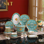 Hot Selling Kitchen Utensils Dinnerware Set Dinner Set Western Ceramic Luxury Fine Bone China Giveaways 58 Pcs Dinnerware Set - Grand Goldman