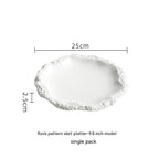 Hotel Restaurant European-style Embossed Stone Pattern Ceramic Plate - Grand Goldman