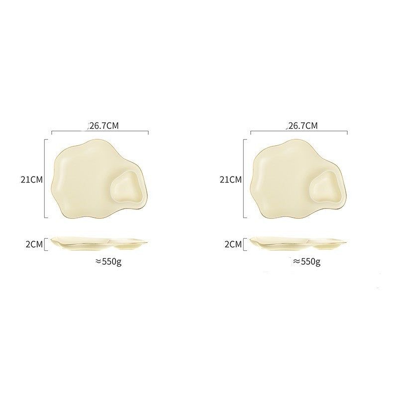 Household Ceramic Dumpling Plate - Grand Goldman