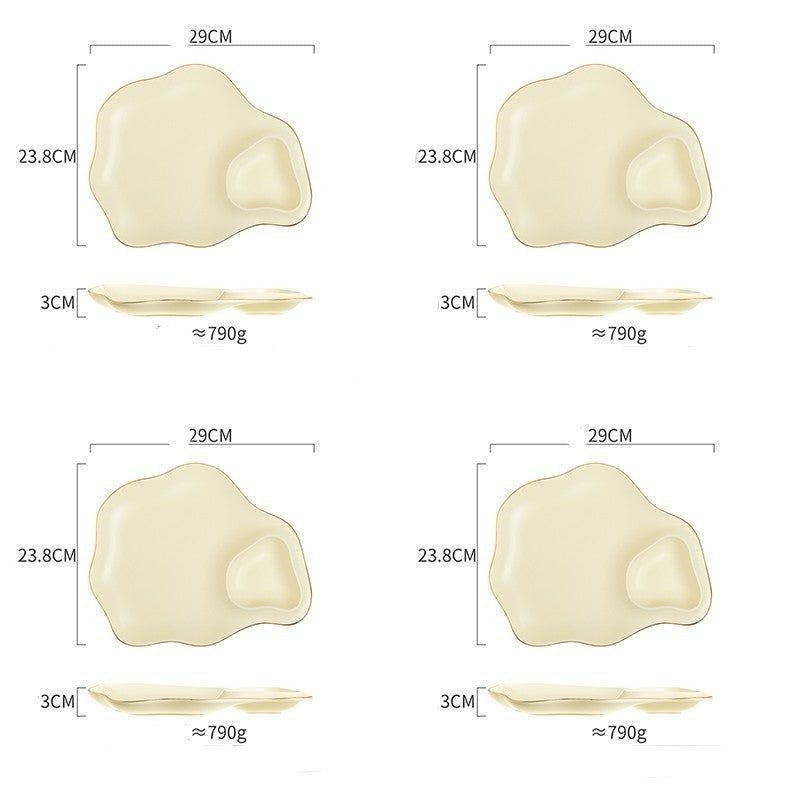 Household Ceramic Dumpling Plate - Grand Goldman