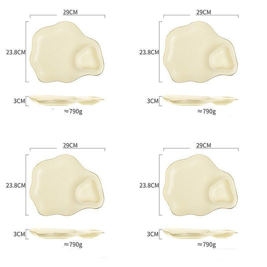 Household Ceramic Dumpling Plate - Grand Goldman