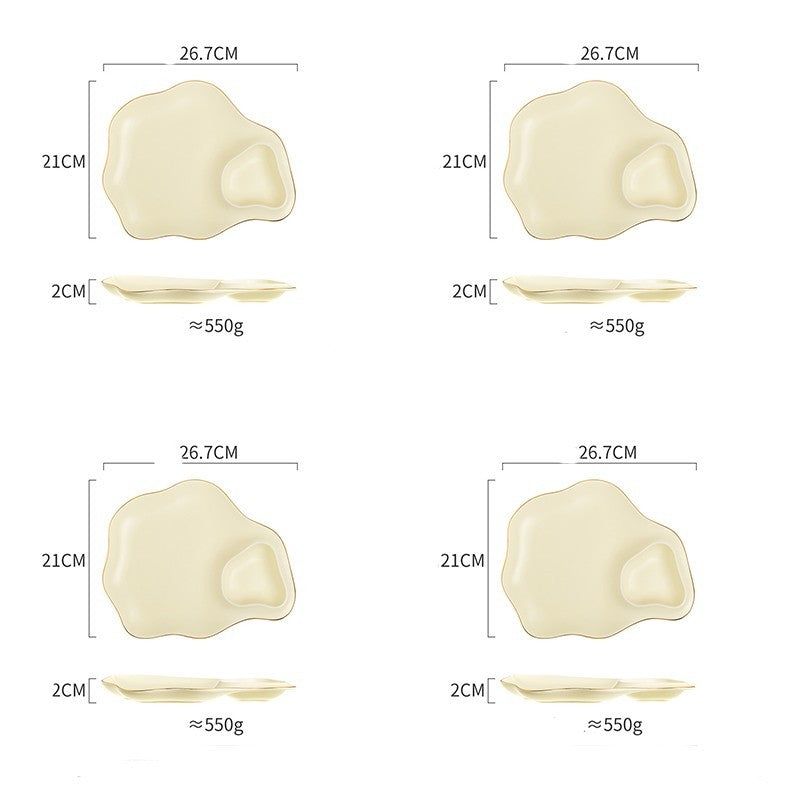 Household Ceramic Dumpling Plate - Grand Goldman