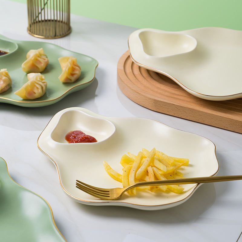 Household Ceramic Dumpling Plate - Grand Goldman