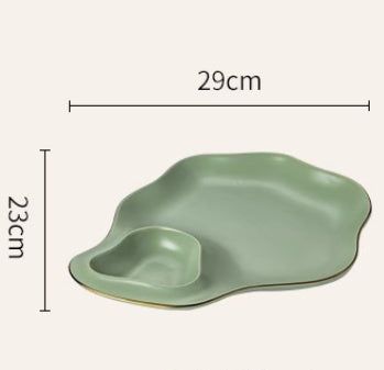 Household Ceramic Dumpling Plate - Grand Goldman