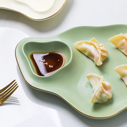 Household Ceramic Dumpling Plate - Grand Goldman