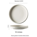 Household Ceramic Round Meal Tray Deep Plates Dumpling Plate Hotel Japanese Style Tableware - Grand Goldman