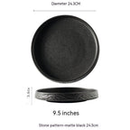 Household Ceramic Round Meal Tray Deep Plates Dumpling Plate Hotel Japanese Style Tableware - Grand Goldman