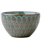 Household 5-inch Ceramic Peacock Relief Rice Bowl - Grand Goldman