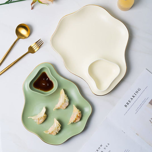 Household Ceramic Dumpling Plate - Grand Goldman