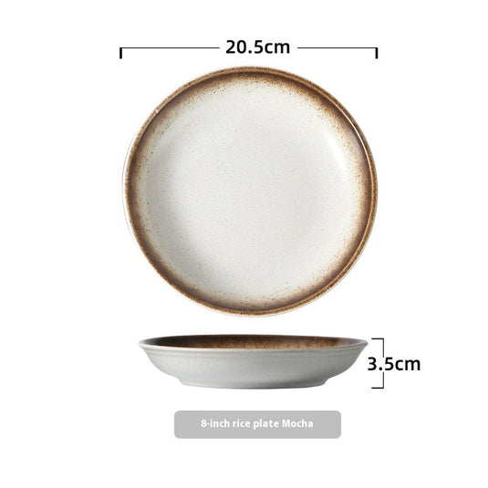 Household Ceramic Round Dinner Plate Small Plate - Grand Goldman