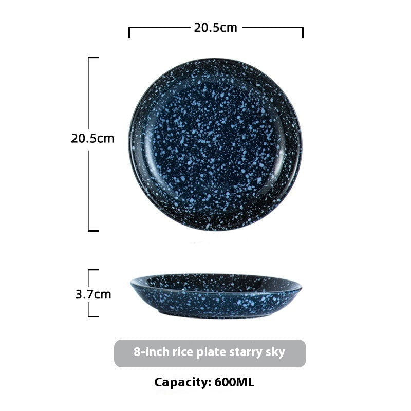 Household Ceramic Round Dinner Plate Small Plate - Grand Goldman