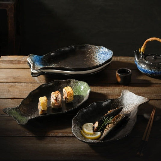 Household Fish Dish Japanese Ceramic Fish Steaming Plate - Grand Goldman