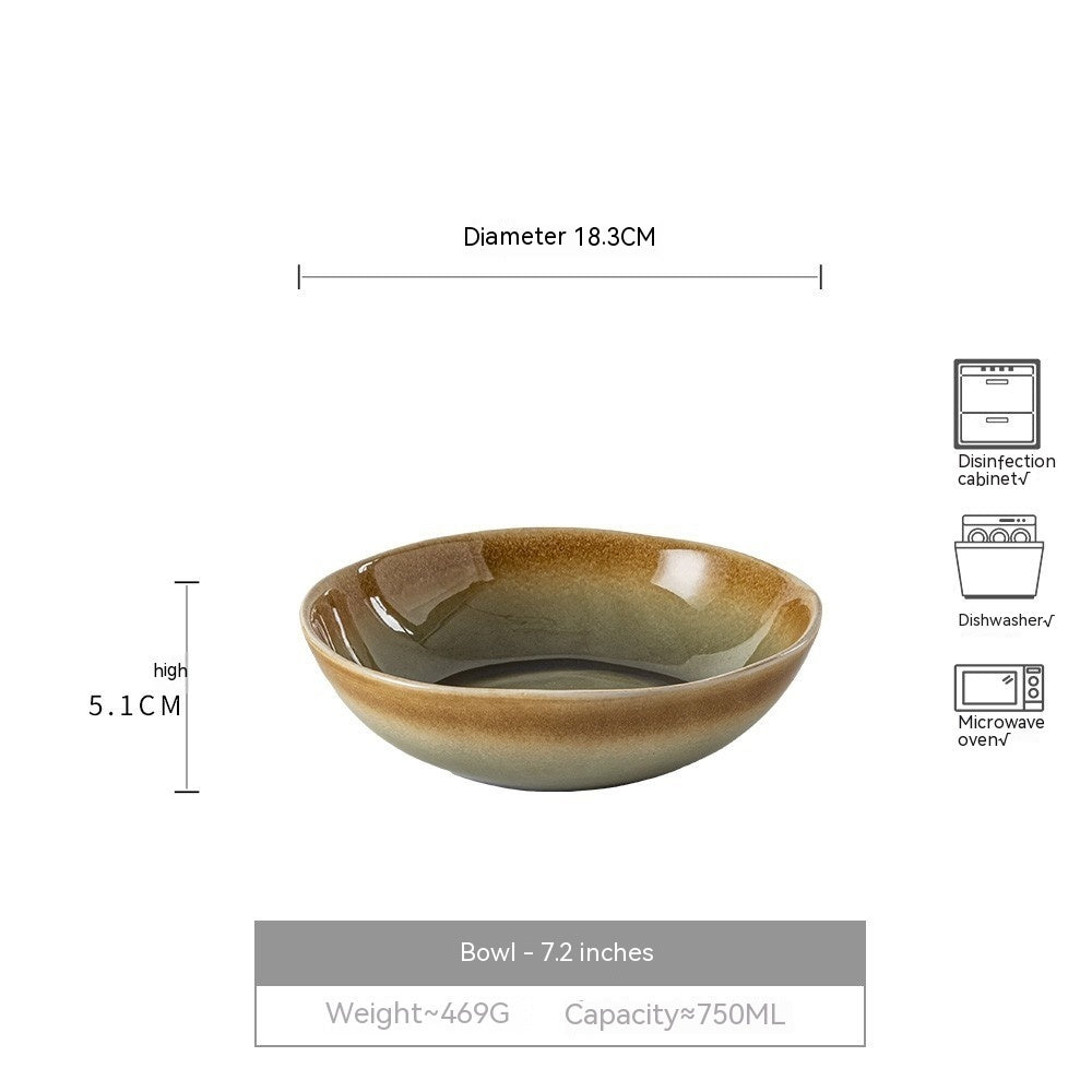 Household Japanese Retro Style Ceramic Bowl - Grand Goldman