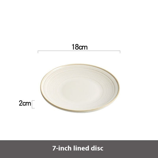Household Minimalist Ceramic Bowl Plate Cup Tableware - Grand Goldman
