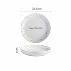 Household Simple Ceramic Terrazzo Plate Tableware - Grand Goldman