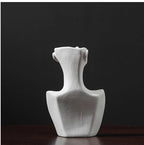 Human Face Ceramic Vase Floral Ornaments Home Decorations - Grand Goldman