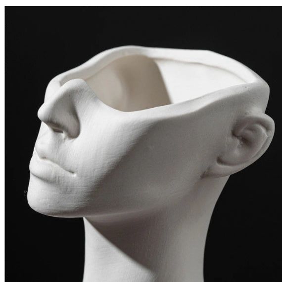 Human Face Ceramic Vase Floral Ornaments Home Decorations - Grand Goldman