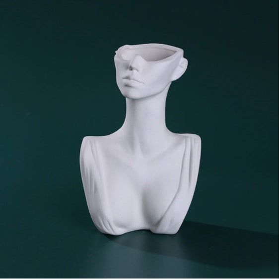 Human Face Ceramic Vase Floral Ornaments Home Decorations - Grand Goldman