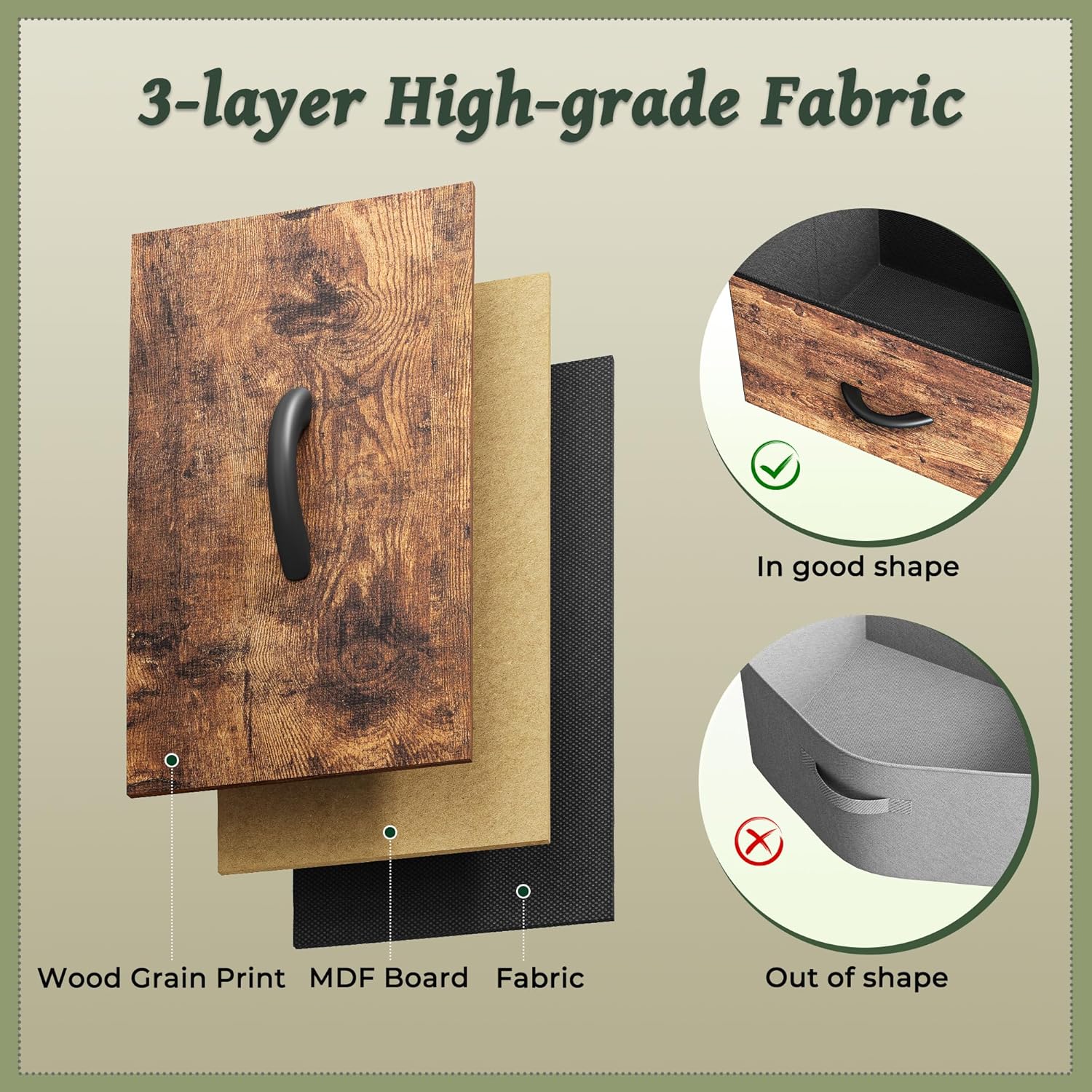 Huuger 9 Drawer Dresser, 63 Inch Dresser TV Stand for 55, 65, 70 Inch TV, Entertainment Center with Drawers, Large Long Fabric Dresser for Bedroom, Closet, Rustic Brown - Grand Goldman