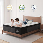 Hybrid Mattress 10 Inch, Queen Mattress with Gel Memory Foam and Individually Pocket Innerspring Euro Top Mattress Medium Firm for Motion Isolation, Edge Support, 100 Night Trial - Grand Goldman