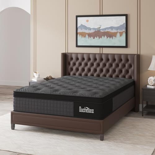 Hybrid Mattress 10 Inch, Queen Mattress with Gel Memory Foam and Individually Pocket Innerspring Euro Top Mattress Medium Firm for Motion Isolation, Edge Support, 100 Night Trial - Grand Goldman