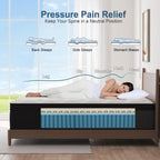 Hybrid Mattress 10 Inch, Queen Mattress with Gel Memory Foam and Individually Pocket Innerspring Euro Top Mattress Medium Firm for Motion Isolation, Edge Support, 100 Night Trial - Grand Goldman