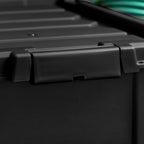 IRIS USA 20 Gallon Lockable Storage Bins with Lids, 6 Pack - Made in USA, Heavy Duty, Stackable Containers, Garage Organizing Bins Moving Tubs, Rugged Sturdy Equipment Utility Box - Black - Grand Goldman