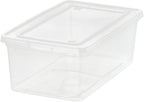 IRIS USA 6 Qt Clear Storage Box, BPA-Free Plastic Stackable Bin with Lid, Containers to Organize Shoes and Closet Shelves, Classroom Organization Teacher Tools, Game Storage, 20 Pack - Grand Goldman