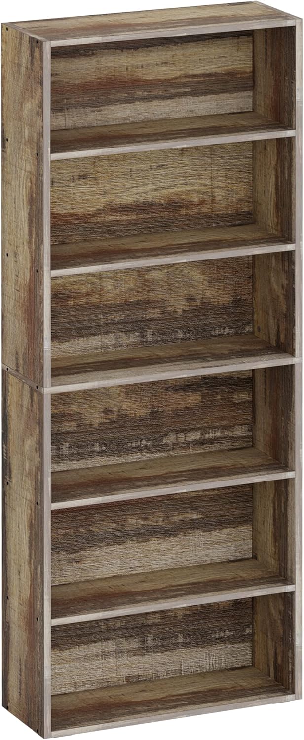 IRONCK Bookshelves and Bookcases Floor Standing 6 Tiers Display Storage Shelves 70 in Tall Bookcase Home Decor Furniture for Home Office, Living Room, Bed Room - Grand Goldman