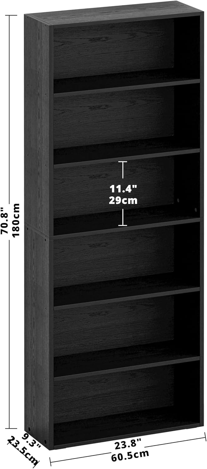 IRONCK Bookshelves and Bookcases Floor Standing 6 Tiers Display Storage Shelves 70 in Tall Bookcase Home Decor Furniture for Home Office, Living Room, Bed Room - Grand Goldman
