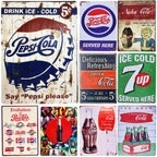 Ice Cold Served Here Metal Tin Signs Wall Art Posters Plate Wall Decor for Game Room Home Bars Man Cave Cafe Clubs Garage Retro - Grand Goldman