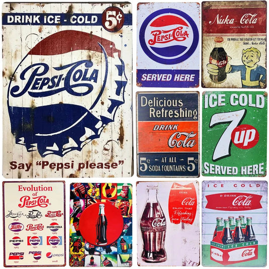 Ice Cold Served Here Metal Tin Signs Wall Art Posters Plate Wall Decor for Game Room Home Bars Man Cave Cafe Clubs Garage Retro - Grand Goldman