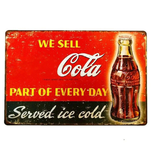 Ice Cold Served Here Metal Tin Signs Wall Art Posters Plate Wall Decor for Game Room Home Bars Man Cave Cafe Clubs Garage Retro - Grand Goldman