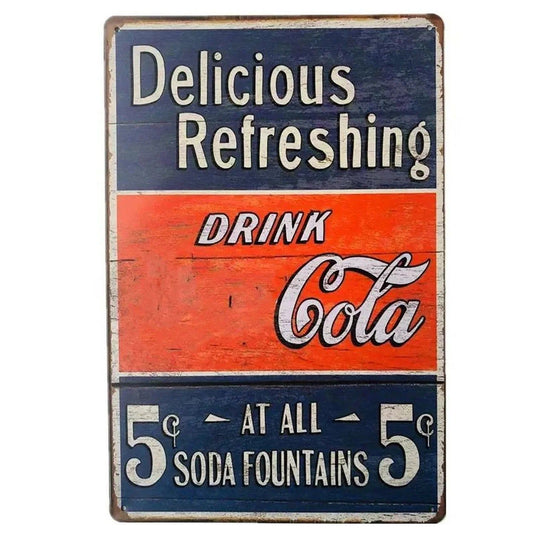 Ice Cold Served Here Metal Tin Signs Wall Art Posters Plate Wall Decor for Game Room Home Bars Man Cave Cafe Clubs Garage Retro - Grand Goldman