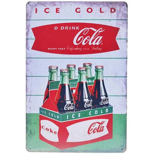 Ice Cold Served Here Metal Tin Signs Wall Art Posters Plate Wall Decor for Game Room Home Bars Man Cave Cafe Clubs Garage Retro - Grand Goldman