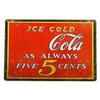 Ice Cold Served Here Metal Tin Signs Wall Art Posters Plate Wall Decor for Game Room Home Bars Man Cave Cafe Clubs Garage Retro - Grand Goldman