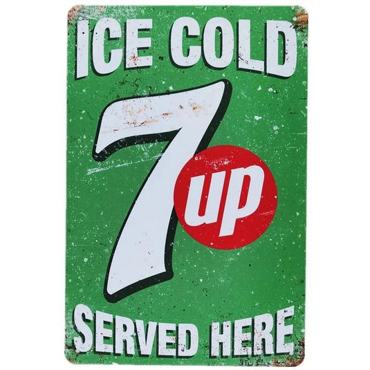 Ice Cold Served Here Metal Tin Signs Wall Art Posters Plate Wall Decor for Game Room Home Bars Man Cave Cafe Clubs Garage Retro - Grand Goldman