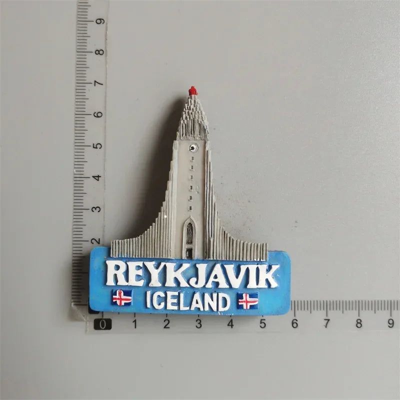 Iceland Tourism Souvenir Fridge Magnet  National Flag Landmark Fin Whale Painted Magnetic Refrigerator Sticker Home Decorative - Grand Goldman