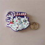 Iceland Tourism Souvenir Fridge Magnet  National Flag Landmark Fin Whale Painted Magnetic Refrigerator Sticker Home Decorative - Grand Goldman